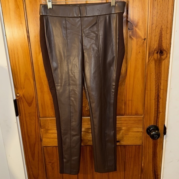 Talbots Pants - Talbots Chocolate Faux Leather Portland Pant Trousers